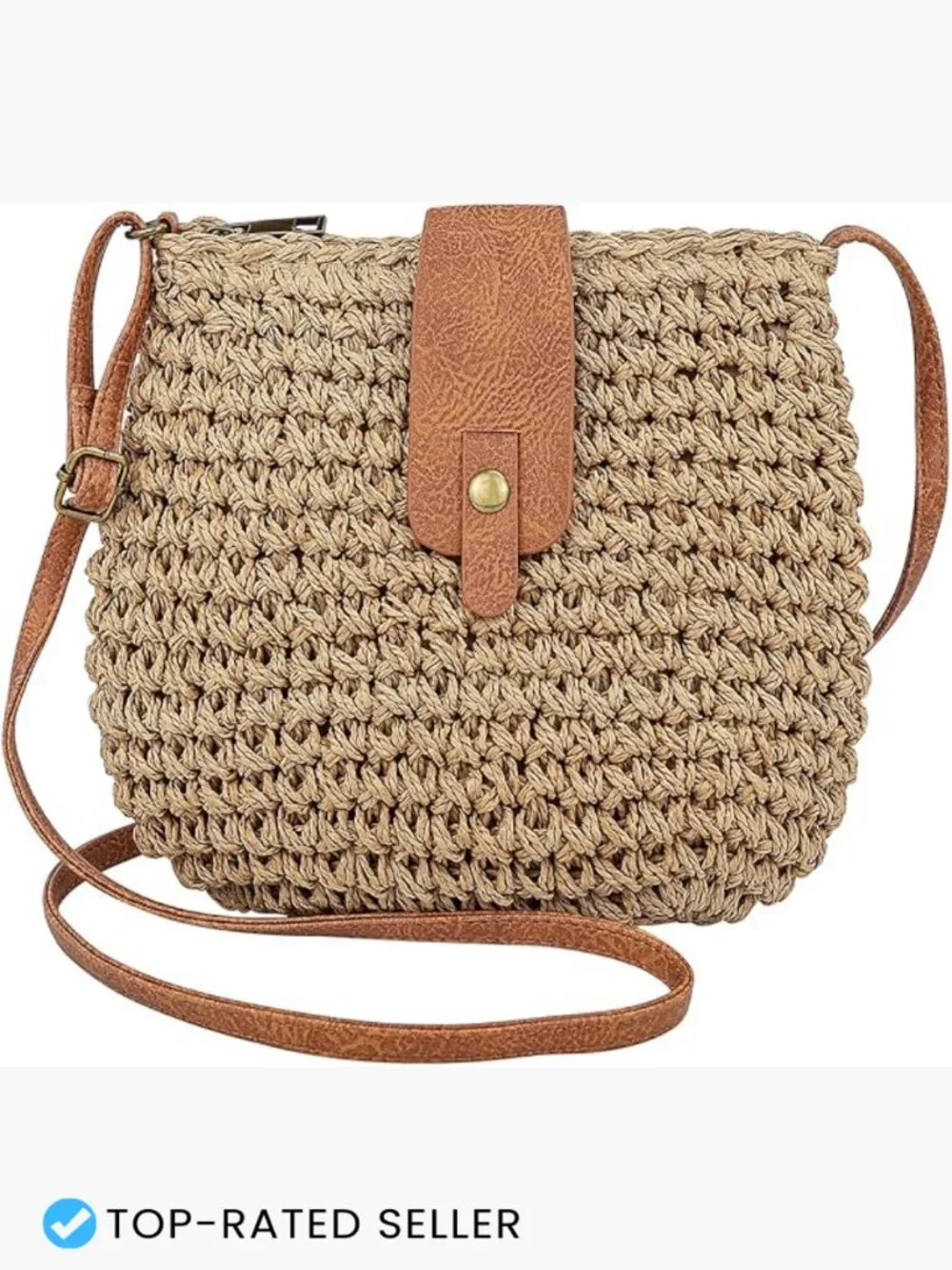 Straw Beach Bag Woven Purse Small Handbag Shoulder Crossbody Hobo Y2K Summer